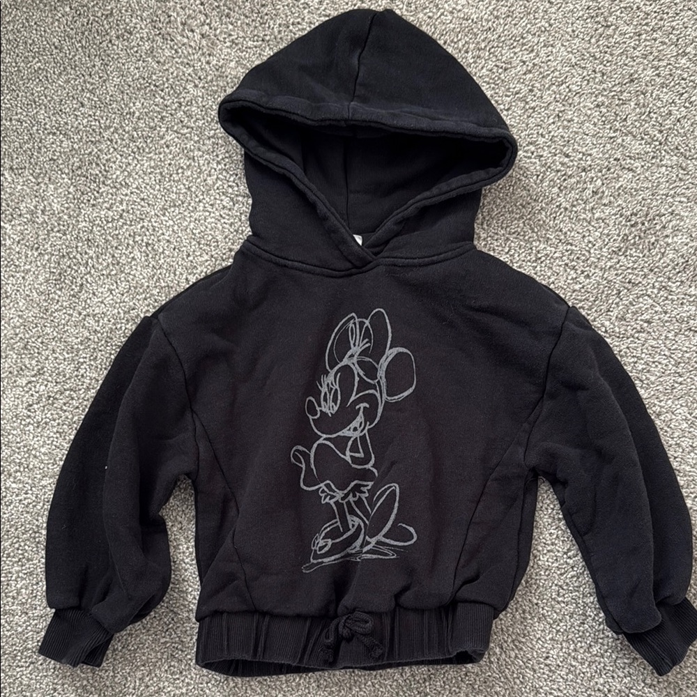 Zara Black Hoodie with Minnie Outline